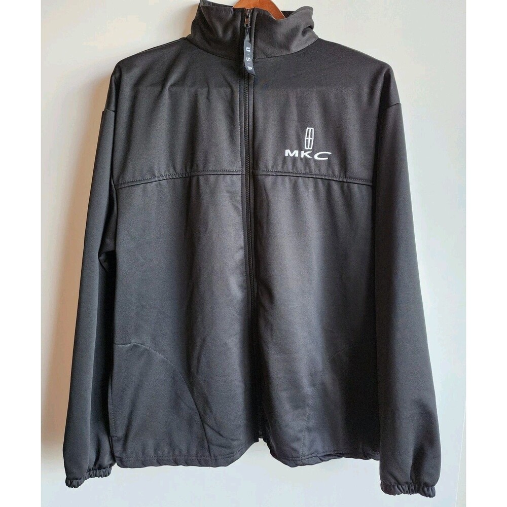 Lincoln MKC Black Fleece Zip-Up Jacket XL Men’s Made in USA Embroidered Logo